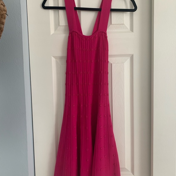 Shoshanna Hot Pink Knit Fit and Flare Dress - Picture 4 of 6